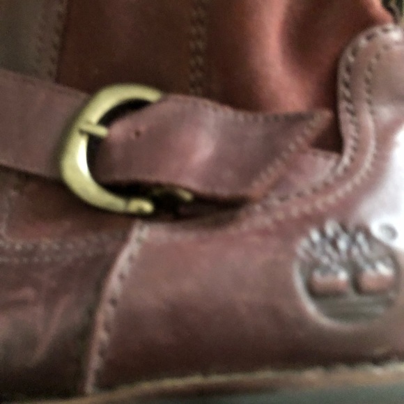 Timberland size 10 wine colored maroon leather knee high boots side zip - Picture 3 of 15